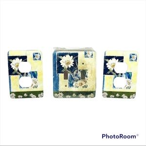 Home Switch Plate Outlet Cover Wall Plates Floral Design Lot of 3 sizes